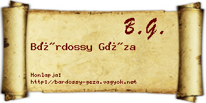 Bárdossy Géza névjegykártya