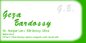 geza bardossy business card